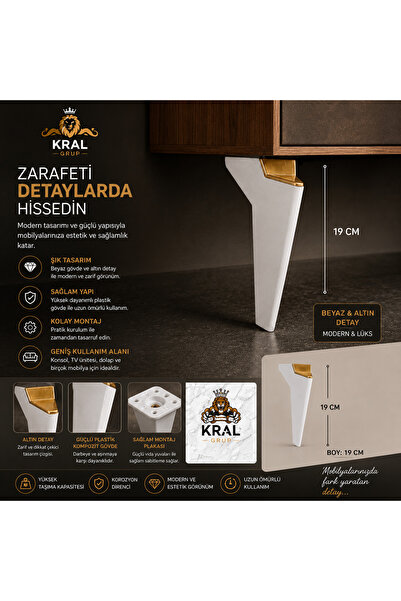 KRAL HIRDAVAT PLATINUM 19 CM Bela Žuta Stolica Spavaća soba TV jedinica Konso...