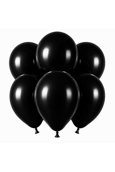BeySüS Black Color Latex Pastel Balloon (30 cm) - 6 Pieces