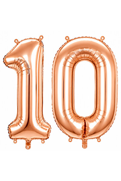 BeySüS 10 Foil Balloons in Rose Gold Color (76 cm)