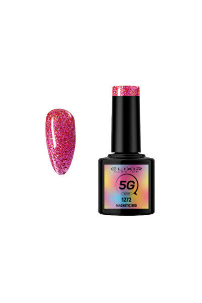 Elixir 5G GLITTER SEMI GEL (ΗΜΙΜΟΝΙΜΟ BΕΡΝΙΚΙ) - 1272 (MAGNETIC Red) 8ML