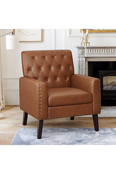 homejoyz Suede Leather and Wood Chair - Alto - 72X70X85 cm