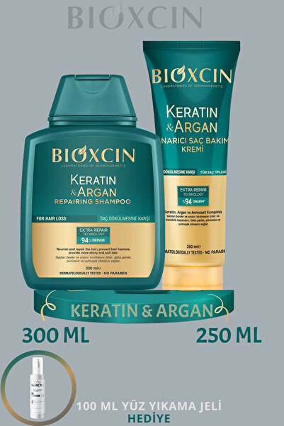 Bioxcin Keratin & Argan Repairing Shampoo 300 ml (1 Pc) + Repairing Hair Care...