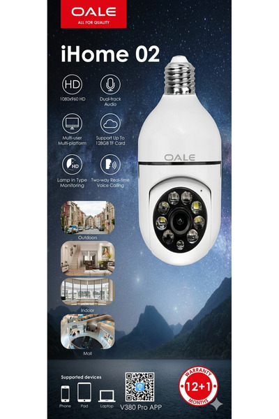 OALE كاميرا CCTV iHome 02+ ثنائية الخط مع صوت 360 درجة °