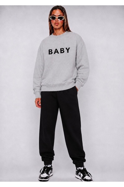 FAEL LİFE Unisex Wide Cut Zero Neck Vee-Shoulder Tracksuit Baby Printed Set