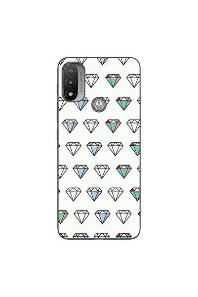 OEM Калъф, съвместим с Motorola Moto E20, силиконов гел TPU, с диамантен десе...