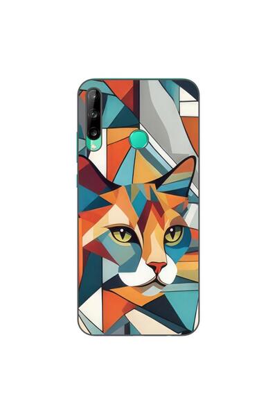 OEM Husa compatibila cu Huawei P40 Lite E Silicon Gel Tpu Model Cubic Cat Art