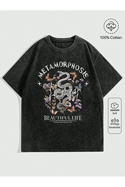 bellanova Unisex Oversize T-shirt με στάμπα Streetwear Άνετη εφαρμογή Daily P...
