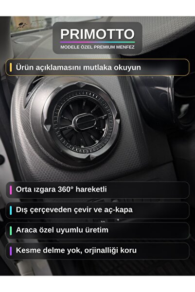 PRIMOTTO Peugeot Bipper Uyumlu Siyah Premium Menfez 4 ADET (Işıksız)