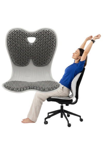 Mardil Orthopaedic Back Support Cushion Ergonomic Lumbar 35x32x41 cm Grey, po...