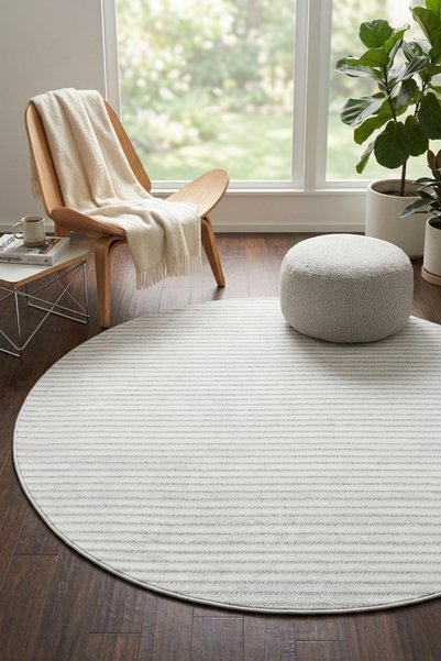 Bonny Home Modern Dekoratif Yuvarlak Salon Yatak Odası Halısı İskandinav Dese...
