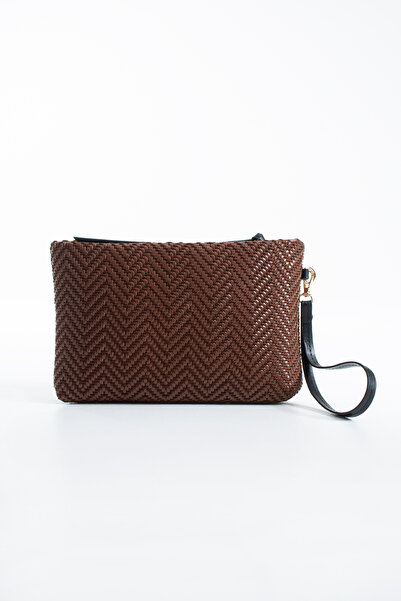 DEV 3 ADAM Καφέ Γυναικεία Τσάντα Clutch - Μοντέρνο Σχέδιο με Υφή, Κομψή & Καθ...