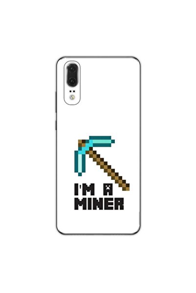 OEM Husa compatibila cu Huawei P20 Silicon Gel Tpu Model Minecraft Miner