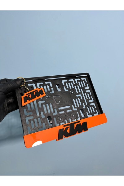 3ALAZERPLEKSİ TURUNCU KTM MOTOR PLAKALIK (ANAHTARLIK HEDİYELİ)
