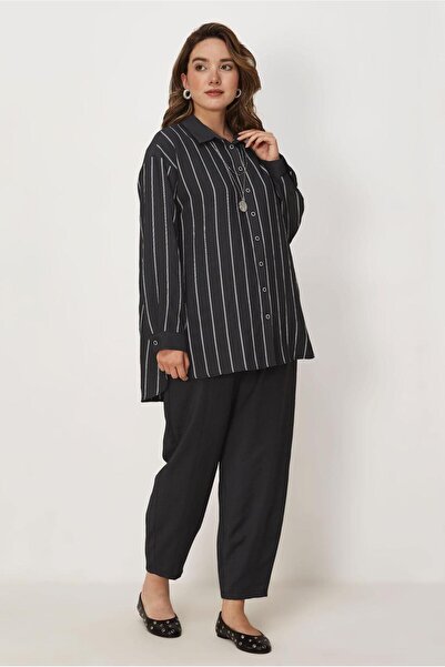 Alvina Striped Pants Suit 46423