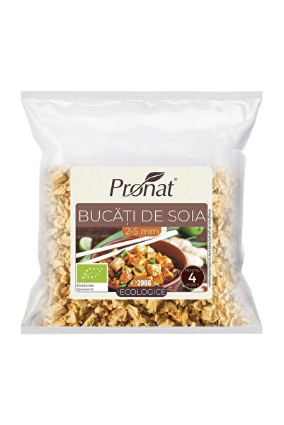 Pronat Bucăți de soia organice 2-5mm, 200g proteine vegetale texturate TVP