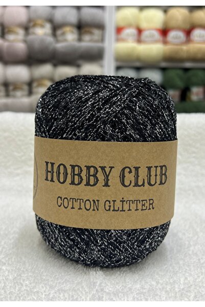 hobby club COTTON GLITTER BANDANA Simli Pamuklu El Örgü İpliği 100 Gr RENK : ...