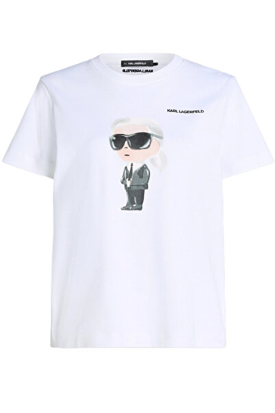 Karl Lagerfeld Γυναικείο Ikon Aquarelle K T-shirt Λευκό A1W17130-100 WHITE