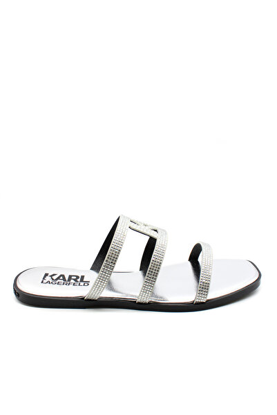 Karl Lagerfeld Γυναικεία KL Rhinestone Σανδάλια Ασημί KL87405-GSL HEAVY GLITTER
