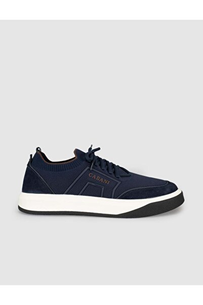 Cabani Navy Blue Knitwear Sneaker Men's Shoes