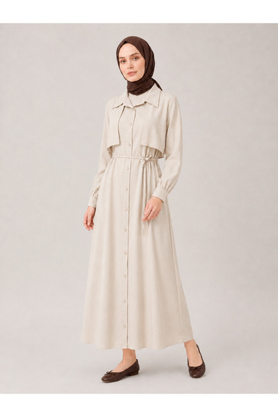 Foremia Aller Detailed Patched Dress-Stone