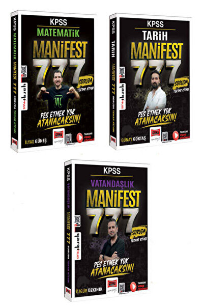 Yargı Yayınları KPSS Manifest Serisi 777 Soruda Matematik-Tarih-Vatandaşlık T...