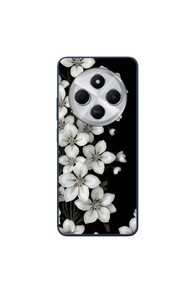OEM Θήκη συμβατή με Xiaomi Redmi 14C Σιλικόνης TPU Μοντέλο Λευκά Λουλούδια
