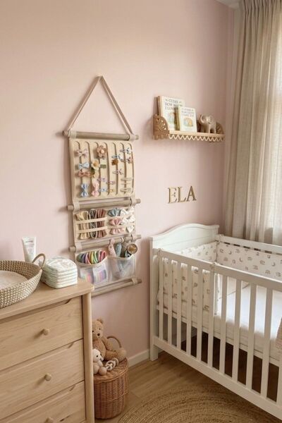 Modakids Girl's Hair Accessory Organizer Bag Wall Mounted Hairpin Crown Rubbe...