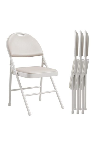 Garvee - Set of 2 Folding Metal Chairs with Non-Slip Ear Pads, Chair with Cot...