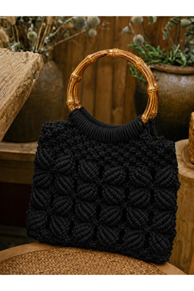 ARTTMACRAME Geantă din macrame lucrată manual – Geantă de damă cu design spec...