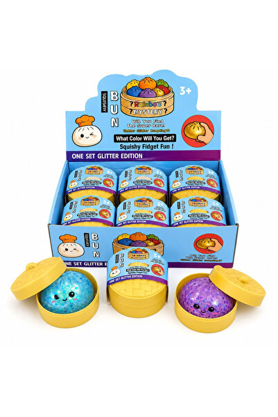 BaoBao Скуиши антистрес играчка кнедла с гелови топчета и брокат, 8 см