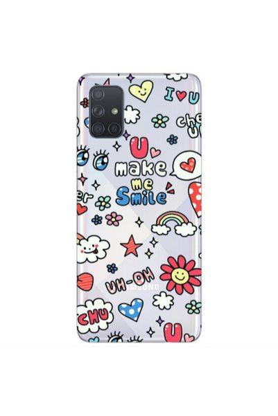 Other Samsung A71 Rainbow flowers Transparent Silicone TPU Θήκη