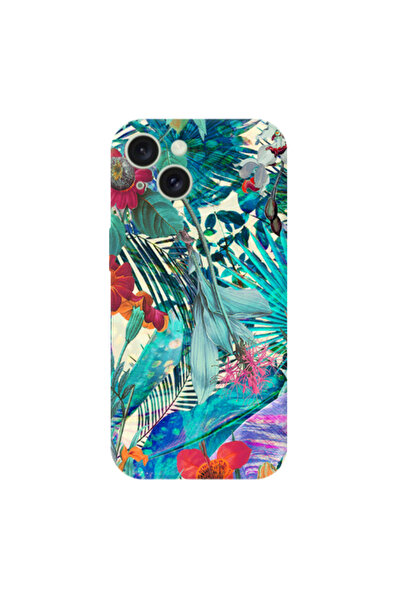 Other Apple iPhone 15 Plus Blue laves tropical Transparent Silicone TPU Θήκη