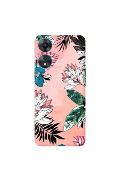 Other Oppo A 98 Tropical flowers Transparent Silicone TPU Θήκη