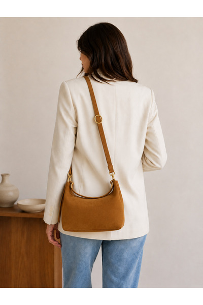 Marcc Bag Taba Hakiki Süet Omuz Çantası / El Çantası