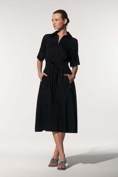 GONCA Niqozza cerenis ribbed waist dress