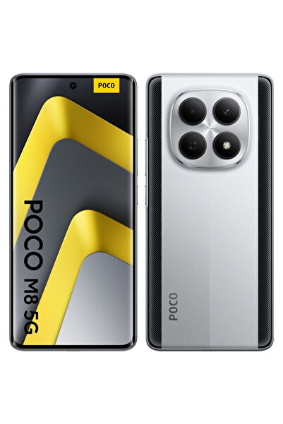 Xiaomi Poco M8 Mobile Phone, 5G, 8GB RAM, 256GB, Dual SIM, Silver