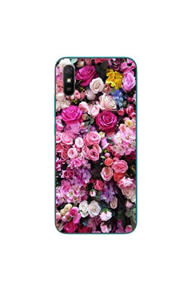 OEM Case compatible with Xiaomi Redmi 9A Silicone Gel Tpu Pink Roses Pattern
