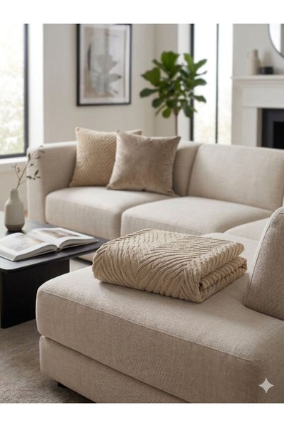 by ballı biocotton Tavşan Tüyü 170x210 Koltuk Örtüsü