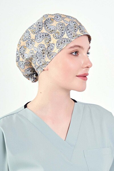 Owlet Medikal Yellow Paisley Patterned Surgical Bonnet