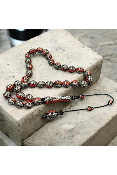 İnan Tesbih Special Silver Engraved Collectible Model Kuka Prayer Beads