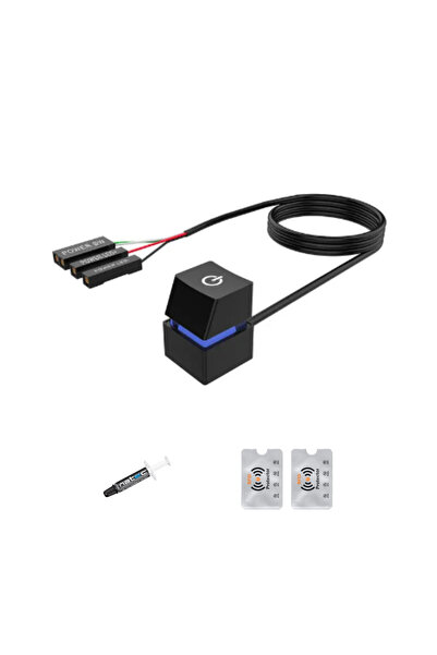 UnderShop Buton de extensie cablu 2 metri, Pornire/Oprire PC, LED mecanic 7 c...