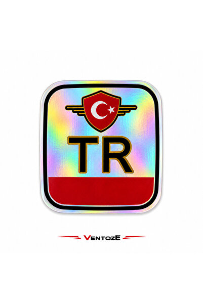 Ventoze TR Logo Hologram Araba Oto Cam Kaporta Sticker Etiketi Racing Tuning ...