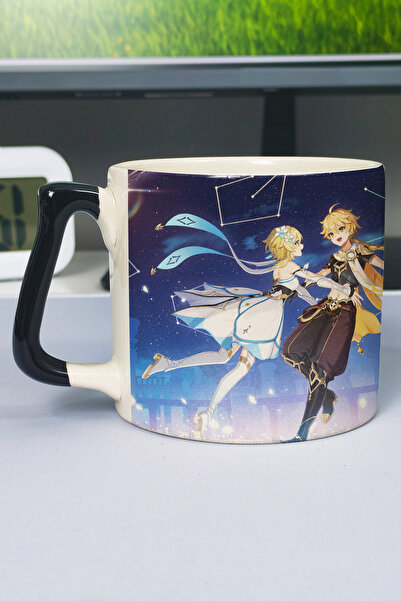 ZipZap Aether Lumine Genshin Impact Printed Ceramic Luxury Mug (1 Piece) Spec...