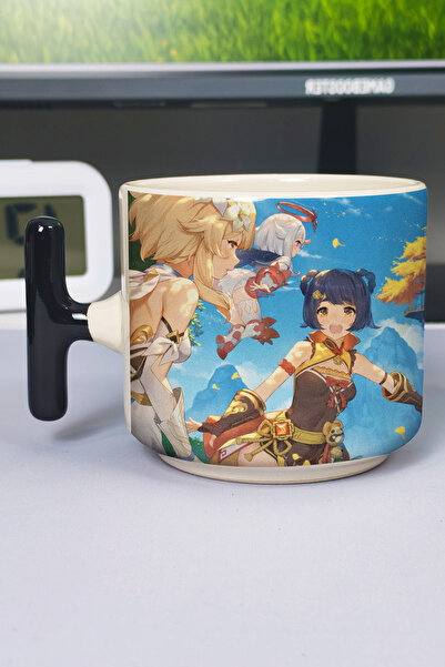 ZipZap Xiangling Genshin Impact Printed Ceramic Luxury Mug (1 Piece) T-Shaped...