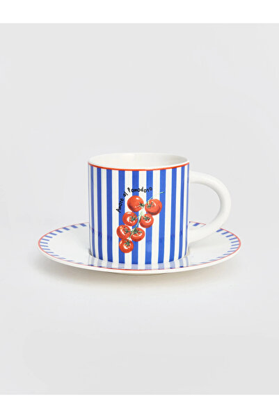 LC Waikiki Lcw Home Mixed Tomato Printed Porcelain Coffee Cup Set for 2 Peopl...