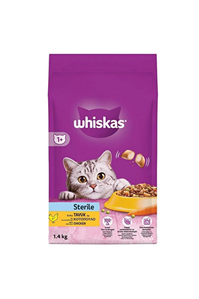 Whiskas Sterile Tavuklu 1.4 kg Kısırlaştırılmış Yetişkin Kuru Kedi Maması
