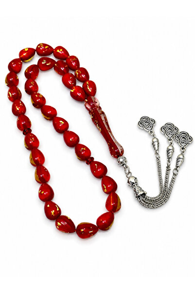 NAMAT Drop shaped 33 count prayerbead rosary (Tasbih) with stainless steel ta...