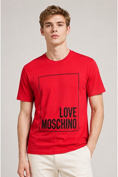 Love Moschino 100% Cotton Big Box Branding Regular Fit T-Shirt