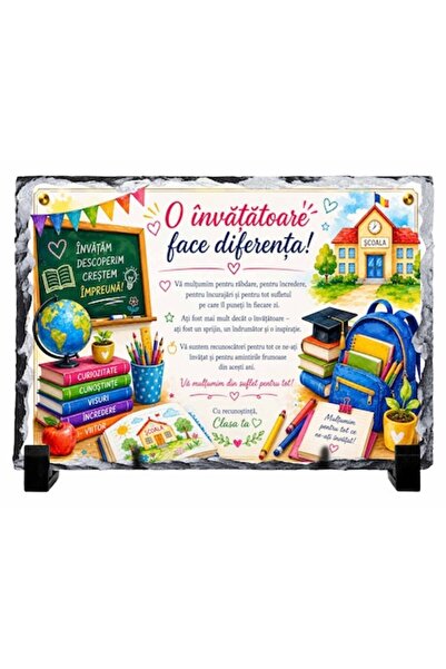 GIFTS4ALL Placă de ardezie personalizată pentru profesor – Cadou de mulțumire...