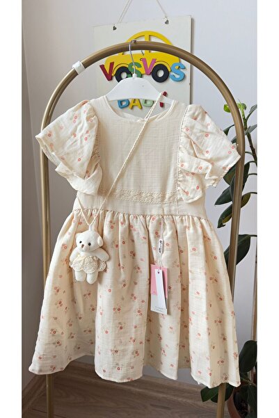 VOSVOSBABY Pink Flowered Muslin Dress